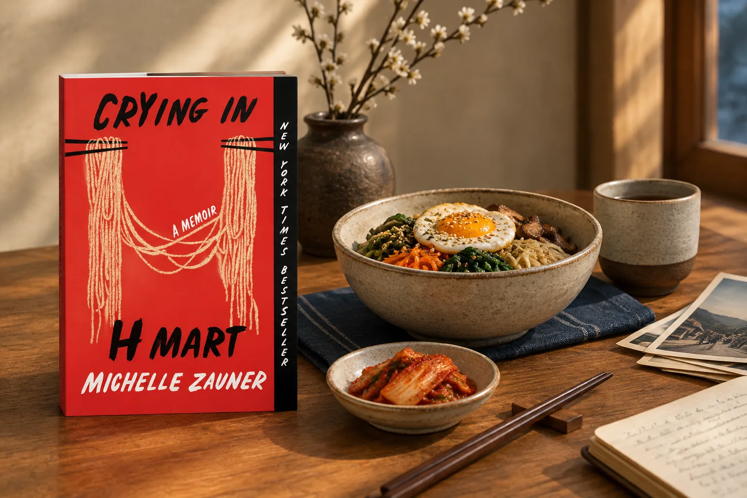 Book cover or source illustration for Crying in H Mart — Michelle Zauner (Vintage paperback, ISBN 9781984898951)