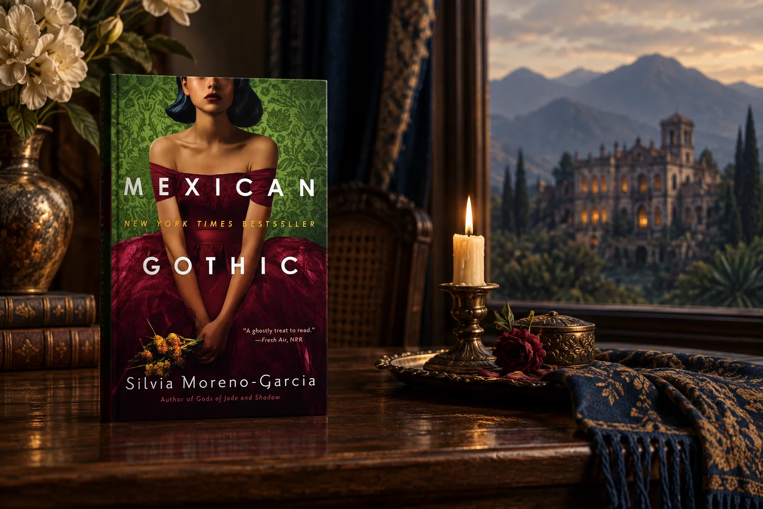 Book cover or source illustration for Mexican Gothic — Silvia Moreno-Garcia