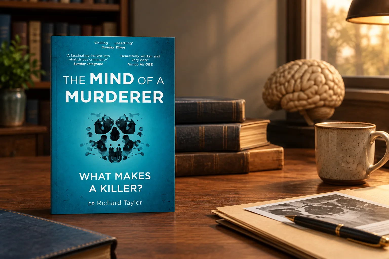 Book cover or source illustration for The Mind of a Murderer — Richard Taylor