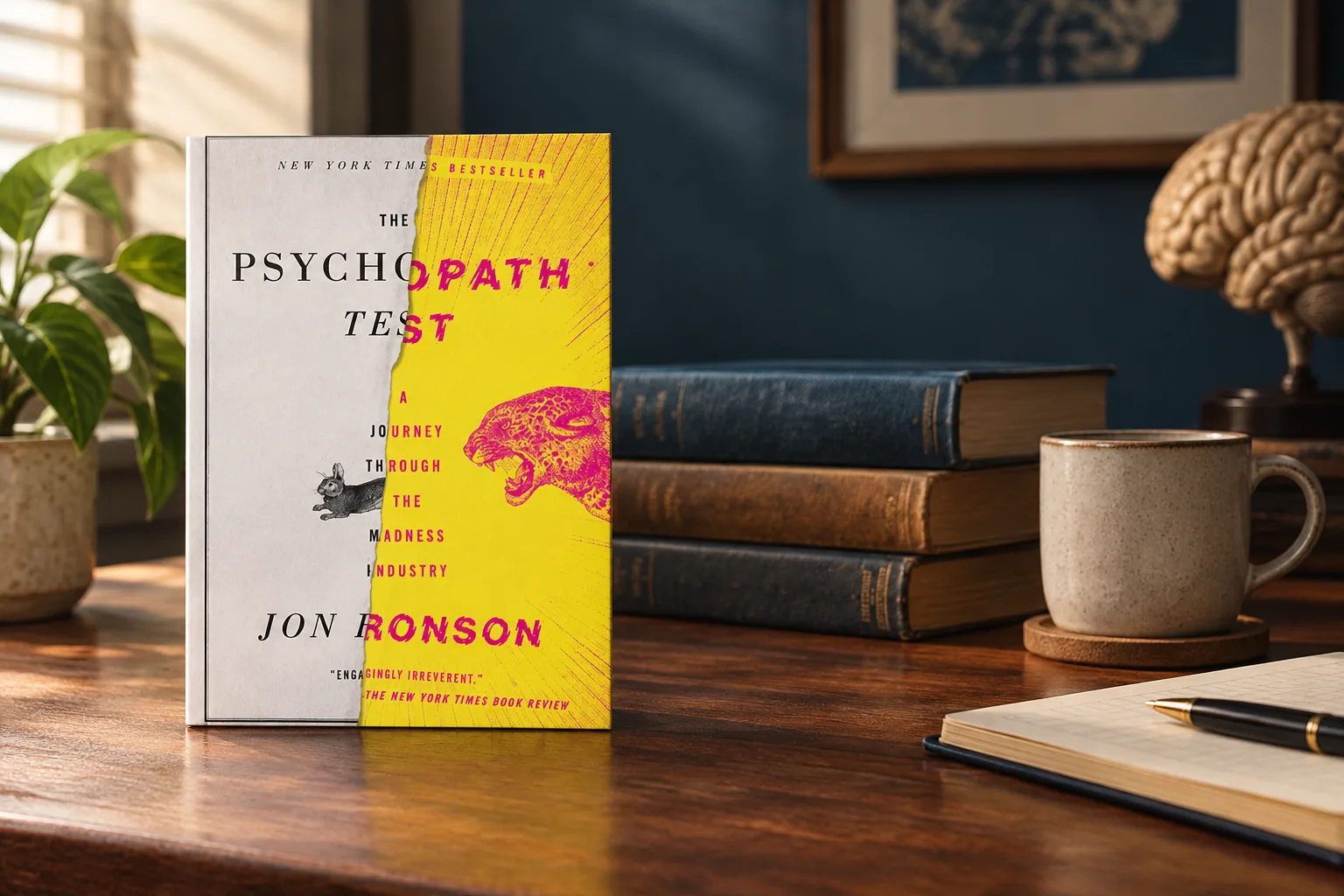 Book cover or source illustration for The Psychopath Test: A Journey Through the Madness Industry — Jon Ronson