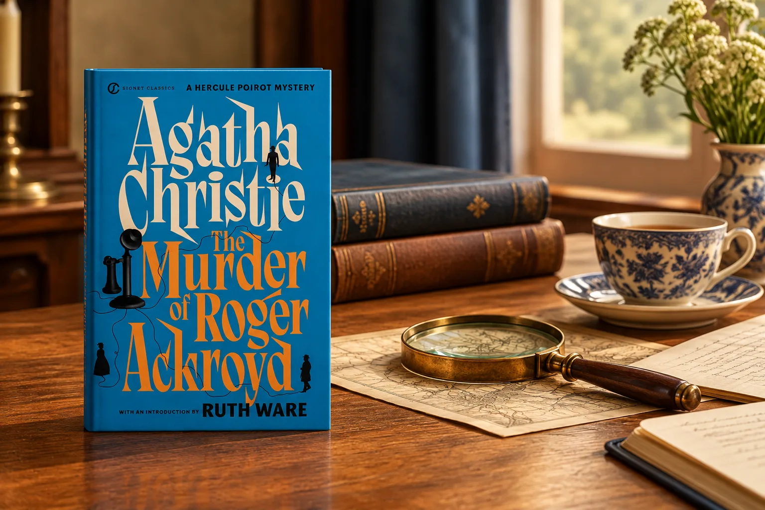 Book cover or source illustration for The Murder of Roger Ackroyd by Agatha Christie