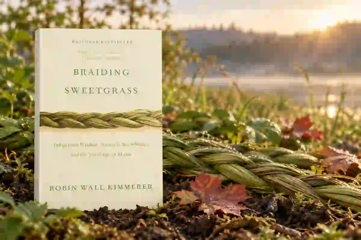 Book cover or source illustration for Braiding Sweetgrass — Robin Wall Kimmerer